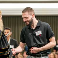 grabbing award for student